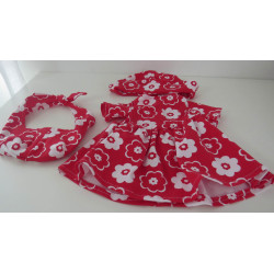 zomerjurk outfitt rood bloemen baby born 43cm