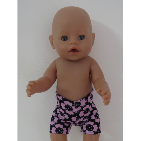 boxershort zwart bloemen roze baby born 43cm