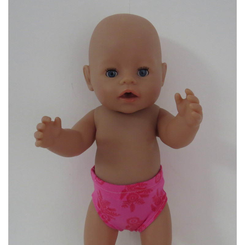 onderbroek hard roze bloemen baby born 43cm