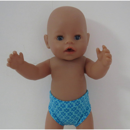 onderbroek blauw bloemen baby born 43cm