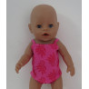 ondergoed setje hard roze bloemen baby born 43cm