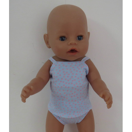 ondergoed setje blauw stippen roze baby born 43cm