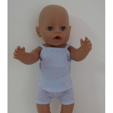 boxershort setje blauw stippen roze baby born 43cm