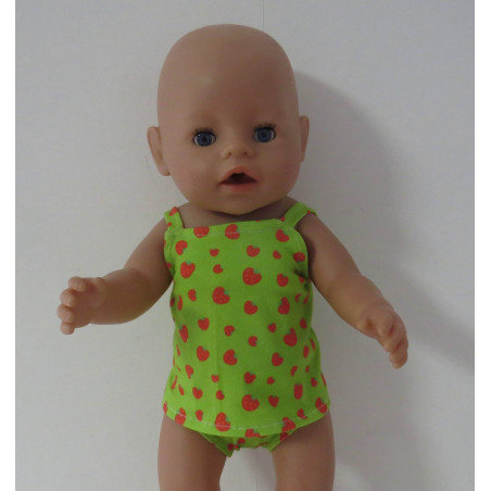 ondergoed setje groen aardbeien baby born 43cm