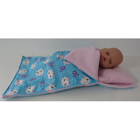 campingslaapzak blauw kat baby born little 36cm