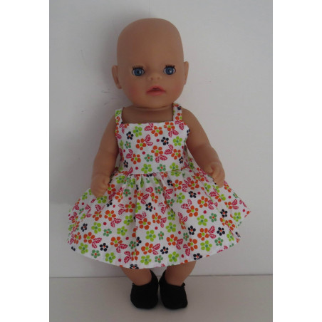 zonnejurk oranje bloemen baby born little 36cm