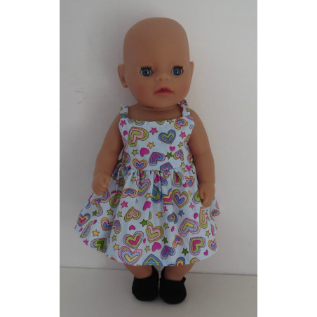 zonnejurk blauw hartjes baby born little 36cm