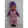 tuinbroek setje roze konijnen  baby born little 36cm