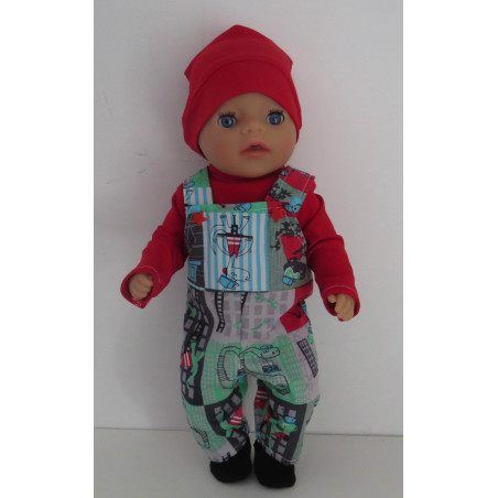 tuinbroek setje dino baby born little 36cm