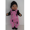 tuinbroek setje roze kat  baby born little 36cm