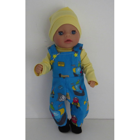 tuinbroek setje blauw piraat baby born little 36cm