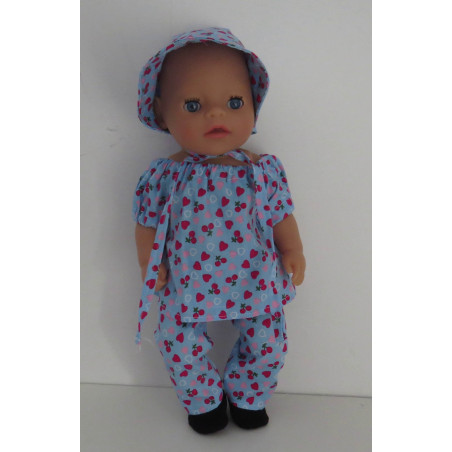 bootsetje blauw kersjes baby born little 36cm