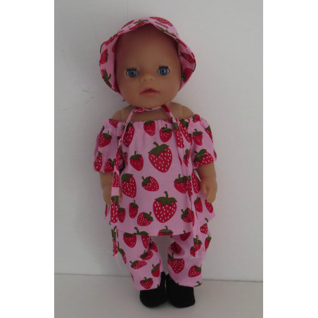 bootsetje roze aardbeien baby born little 36cm