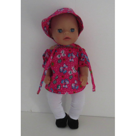 bootsetje hard roze bloemen baby born little 36cm