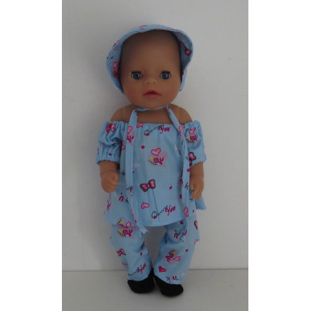 bootsetje blauw strikjes baby born little 36cm