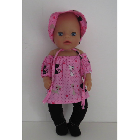 bootsetje roze kat baby born little 36cm