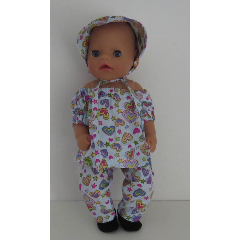 bootsetje blauw hartjes baby born little 36cm