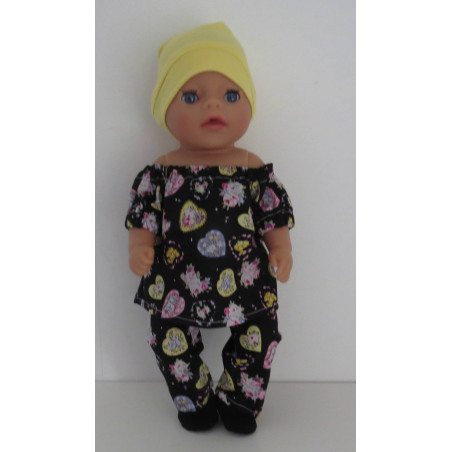 bootsetje zwart hartjes baby born little 36cm