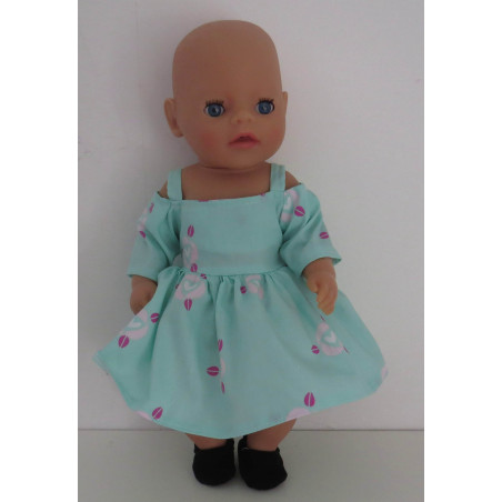 zomerse jurk mint hartjes baby born little 36cm