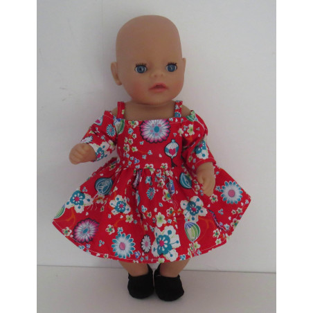 zomerse jurk rood baby born little 36cm
