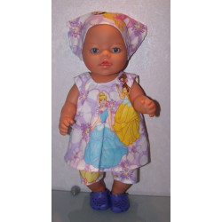 zomer jurk setje lila prinsessen  baby born 43cm