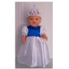 prinsessenjurk wit met blauw baby born 43cm