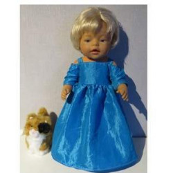 prinsessenjurk blauw baby born 43cm