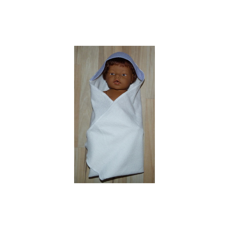 omslagdoek wit met lila baby born 43cm