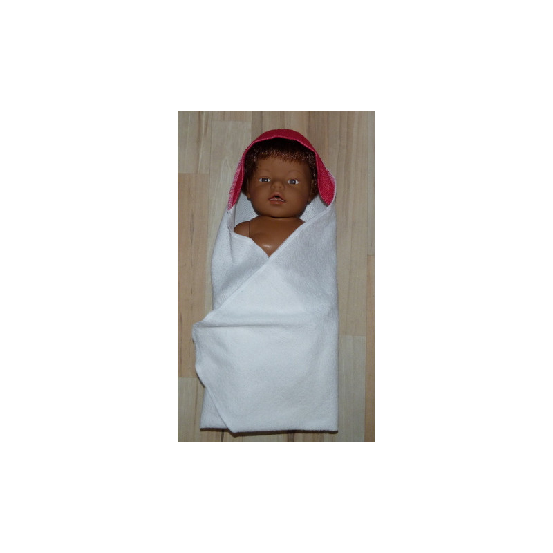 omslagdoek wit met rood baby born 43cm