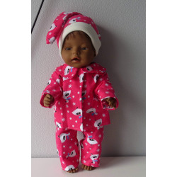 pyjama roze ganzen baby born 43cm