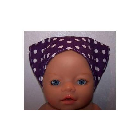 Vruchtbaar ventilator Disciplinair bandana paars polka dots baby born 43cm