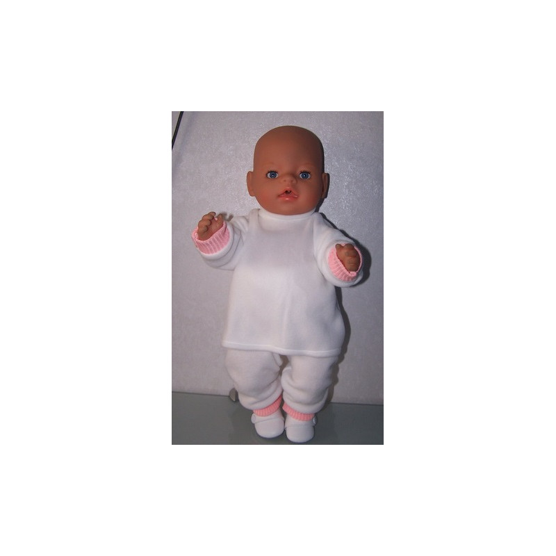 fleecepak met roze baby born 43cm