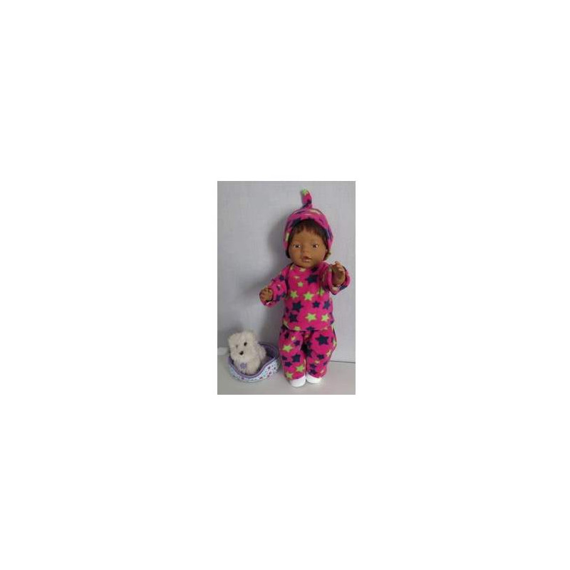 fleecepak roze met sterren baby born 43cm