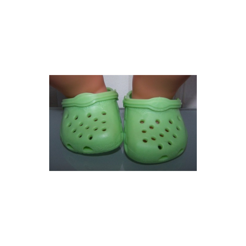 crocs groen baby born 43cm en american girl/sophia's 46cm