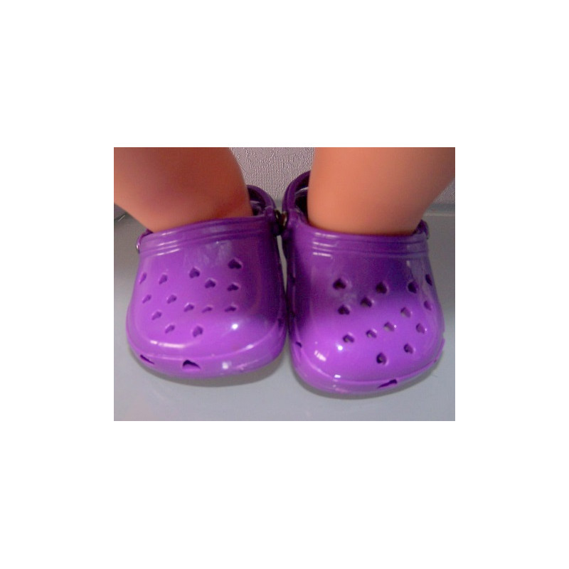 crocs paars met hartjes baby born 43cm en american girl/sophia's 46cm