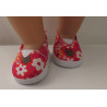 zomer schoentjes rood met bloemen baby born 43cm en american girl/sophia's 46cm