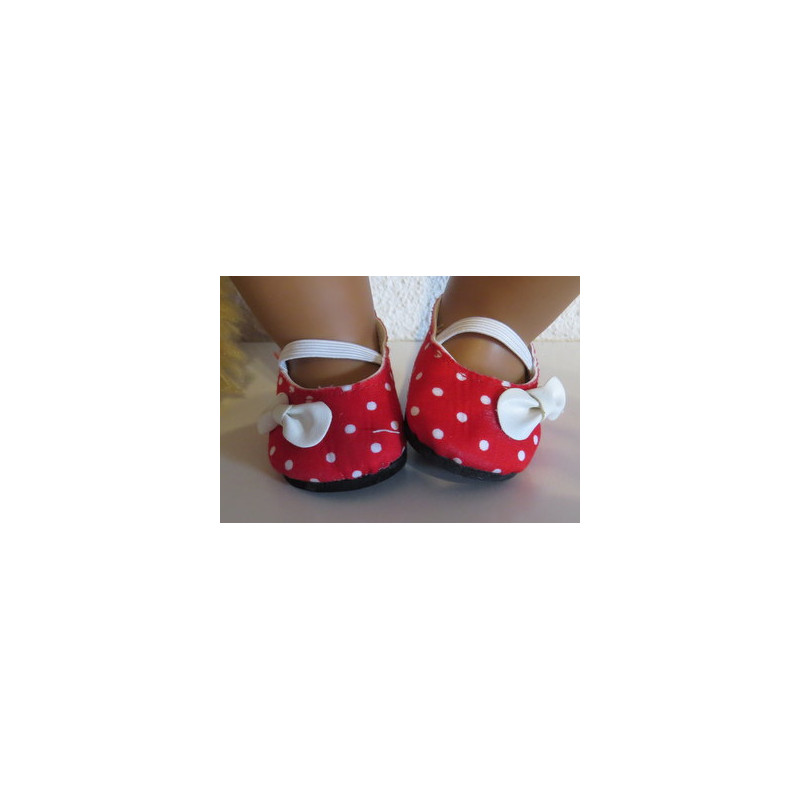 zomer schoentjes rood met strikje wit baby born 43cm en american girl/sophia's 46cm