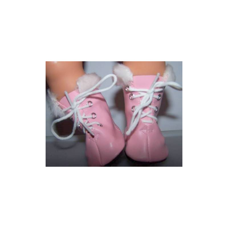 schaatsen roze met bont baby born 43cm en american girl/sophia's 46cm