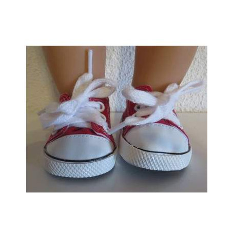 sneakers rood baby born 43cm en american girl/sophia's 46cm