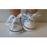 sneakers licht blauw met stippen baby born 43cm en american girl/sophia's 46cm