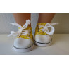 sneakers geel met stippen baby born 43cm en american girl/sophia's 46cm