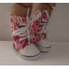 sneakers roze gebloemd baby born 43cm en american girl/sophia's 46cm