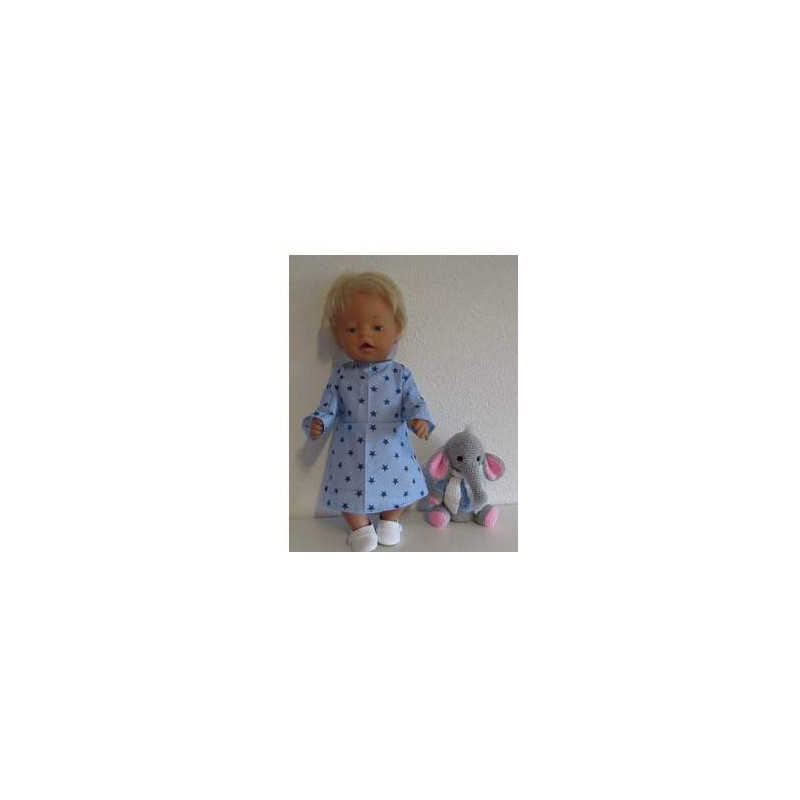 jurk blauw met sterren blauw baby born 43cm