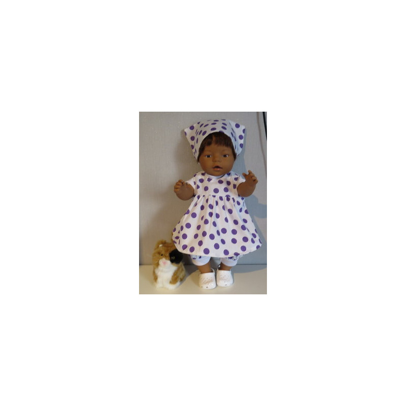 baby doll setje met polka dots paars baby born 43cm