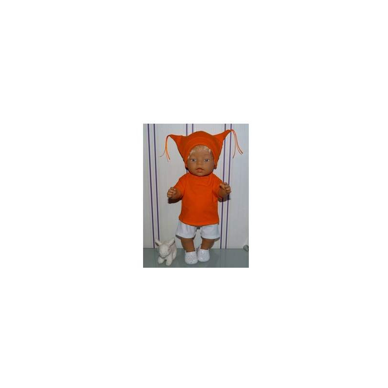 kort broek setje oranje baby born 43cm