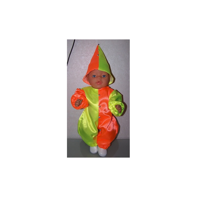 clownspak geel oranje baby born 43cm