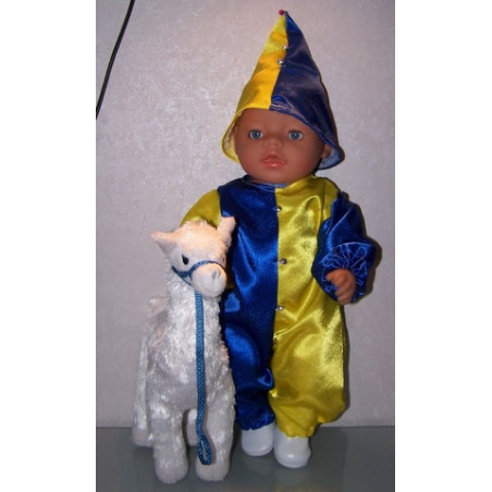 clownspak geel blauw baby born 43cm