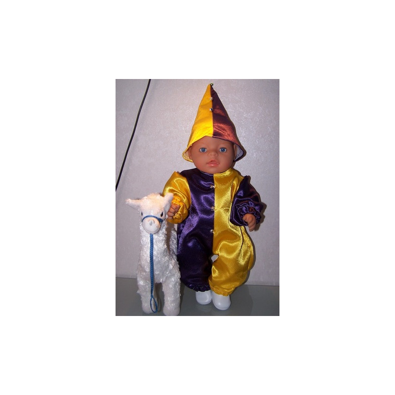 clownspak geel paars baby born 43cm