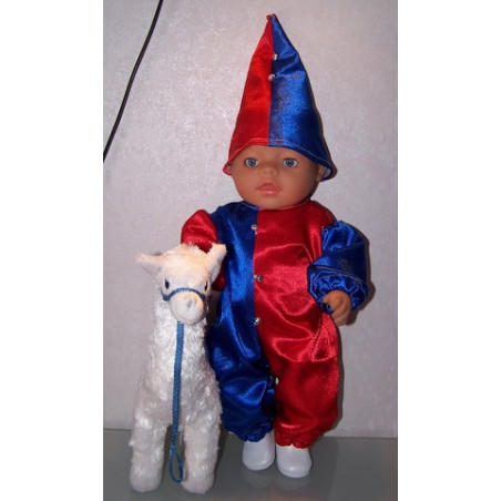 clownspak rood blauw baby born 43cm