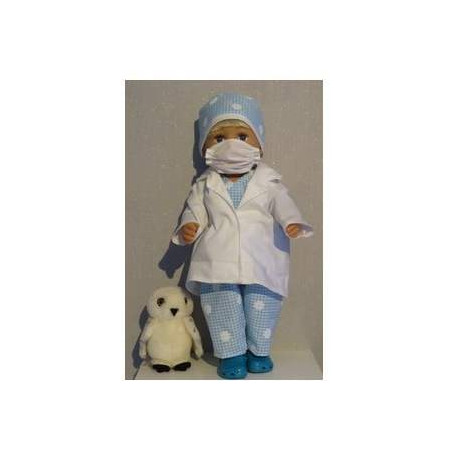 dokters set donker blauw baby born 43cm